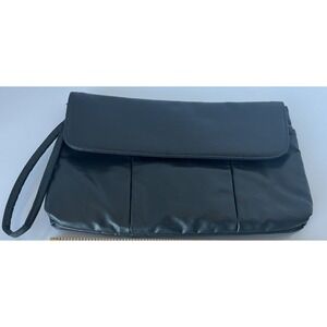 Tandem Brown Leather Wristlet Clutch Small Fold Over Handbag